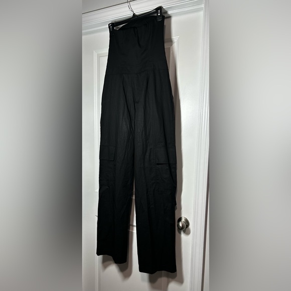 Zara Women's Black Strapless Cargo Jumpsuit - Picture 5 of 7